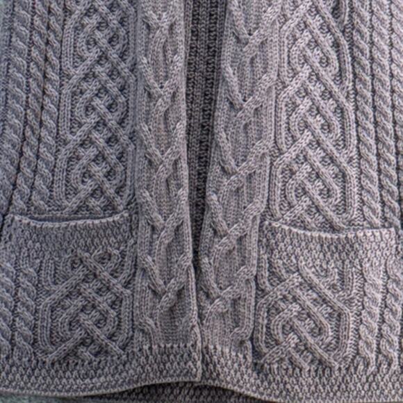 Kilronan Knitwear Merino Wool Light Purple Cable Knit Sweater Vest Women XXS - Picture 4 of 7